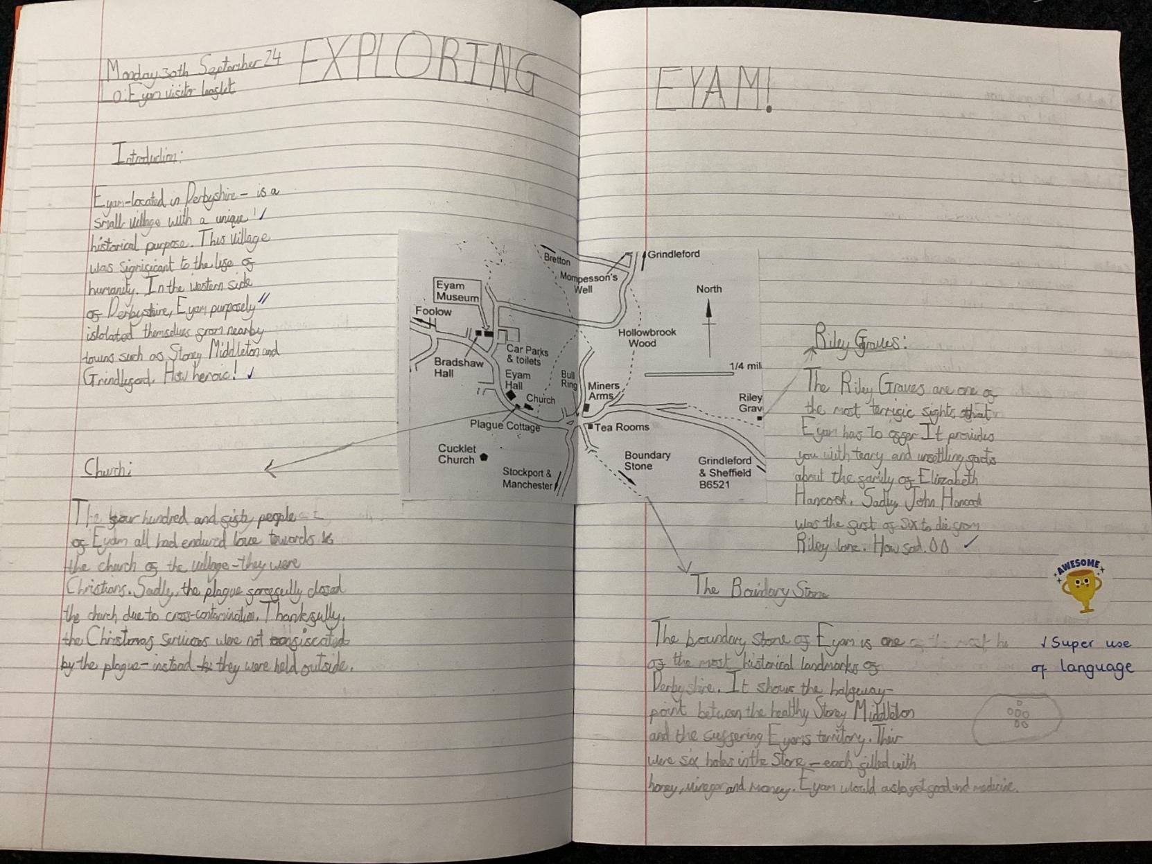 Information leaflet about Eyam
